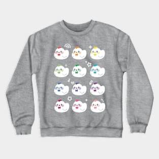 Rainbow Chicken Grid Kawaii Art Crewneck Sweatshirt